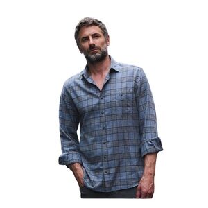Proper Cloth 100% Cotton Black Blue Plaid Button-down Men’s Shirt XL